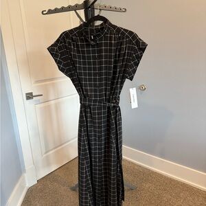 Calvin Klein Black and White Checkered Dress